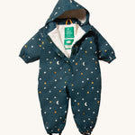 LGR Starry Night Waterproof Winter Suit. A deep blue, fleece lined winter suit with delicate star and moon print