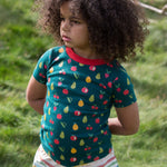A look at the vegetable print on the front of the LGR Vegetable Patch Short Sleeve T-Shirt