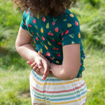 A closer look at the vegetable print on the LGR Vegetable Patch Short Sleeve T-Shirt