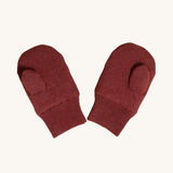 The underneath of the LGR Hazelnut Embroidered Knitted Mittens, showing the thumb section of the mittens