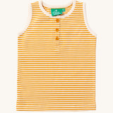The yellow stripe vest top with yellow buttons from the LGR Adventure Organic Vest Set - 3 Pack