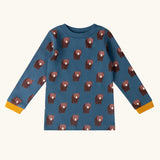 Little Green Radicals blue bears organic cotton long sleeve children's top.