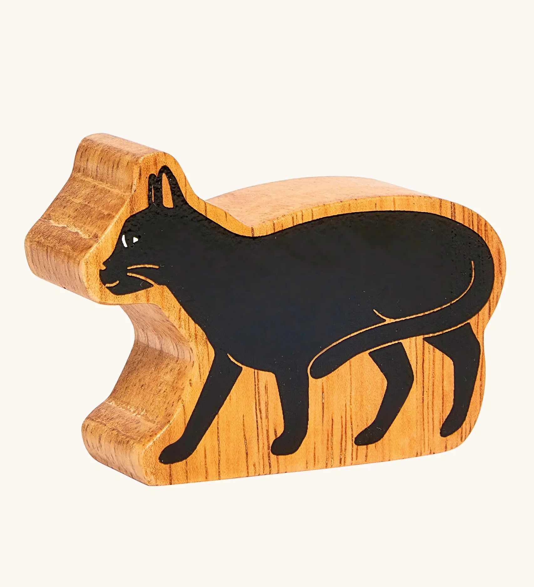 Lanka Kade wooden black cat toy figure for Halloween play and small world play set ups.