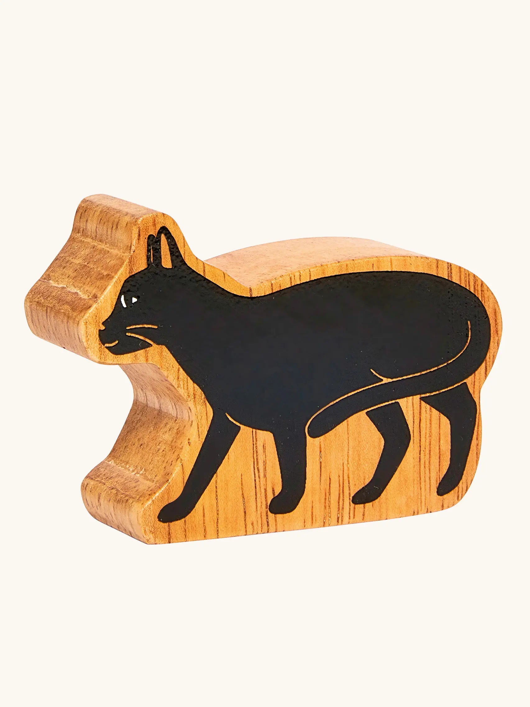Lanka Kade wooden black cat toy figure for Halloween play and small world play set ups.
