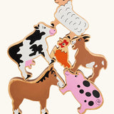 Lanka Kade farm animal play set, wooden toy cow, sheep, chicken, goat, pig and horse.