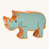 A chunky wooden Lanka Kade grey rhino figure available at Babipur.