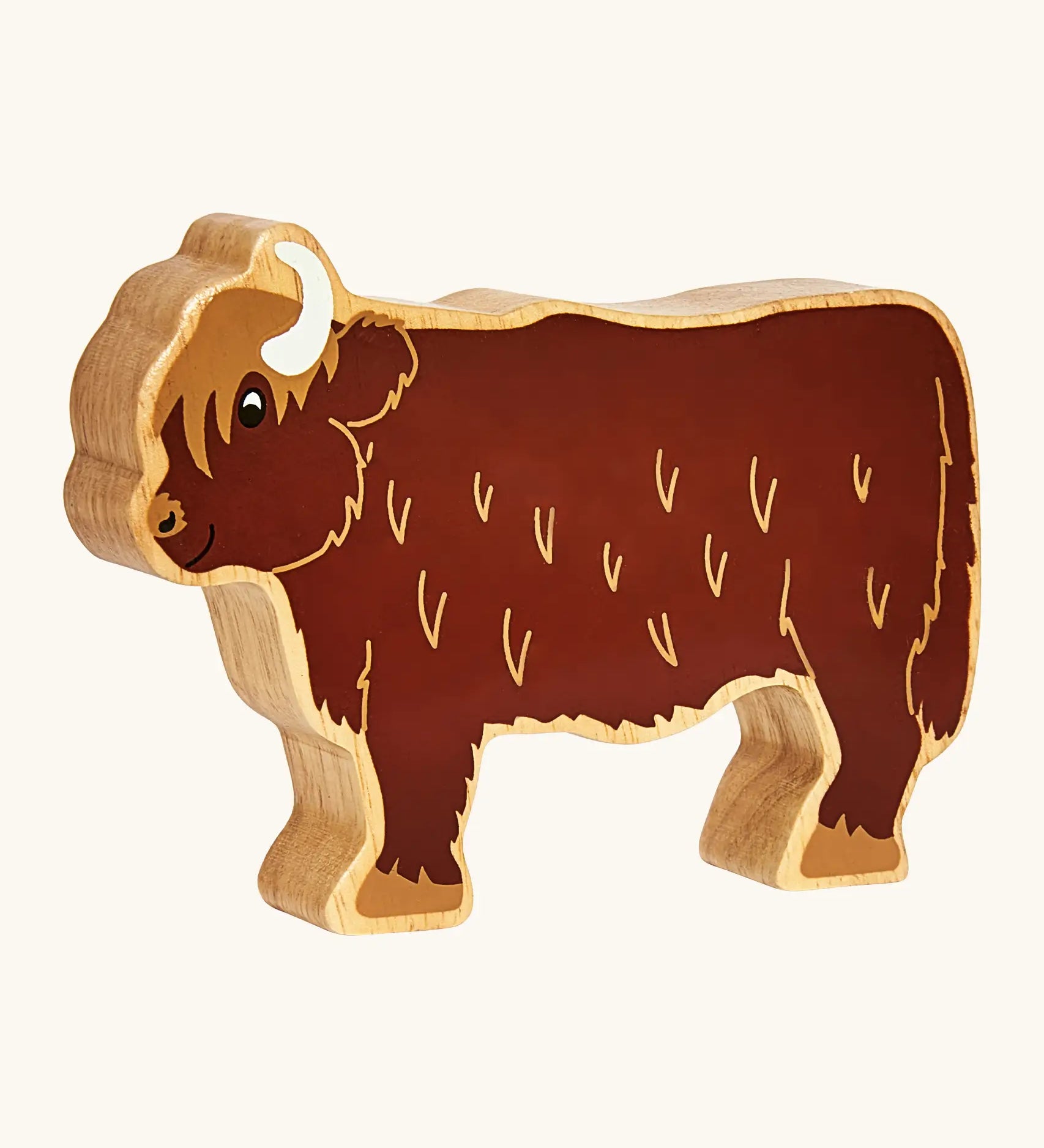 Lanka Kade wooden brown standing highland cow figure