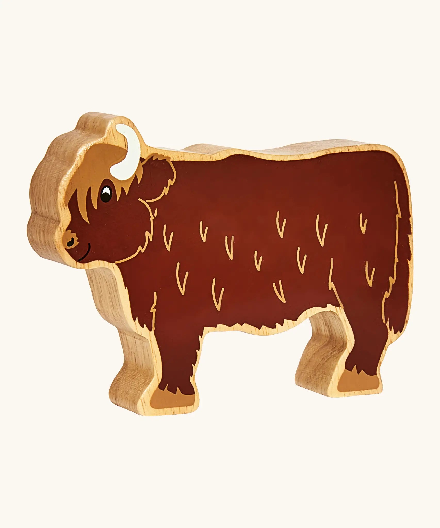 Lanka Kade wooden brown standing highland cow figure