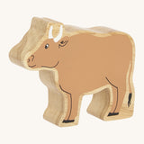 A chunky wooden Lanka Kade brown ox animal figure available at Babipur.