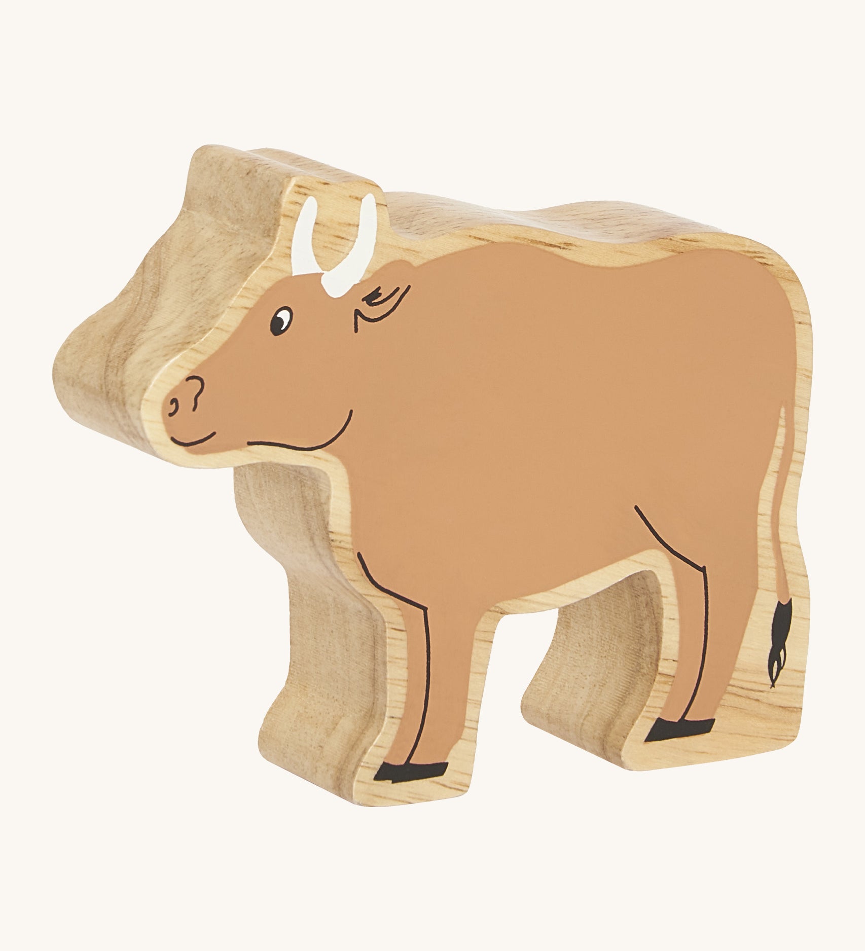 A chunky wooden Lanka Kade brown ox animal figure available at Babipur.