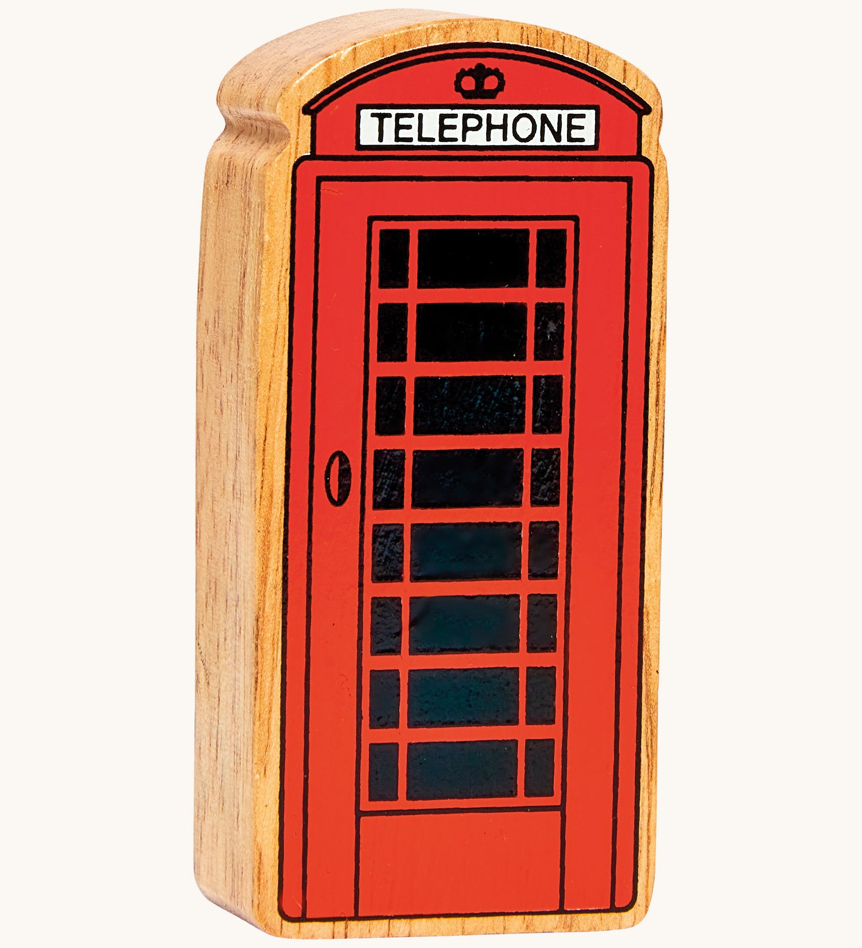 Chunky wooden Lanka Kade red telephone box figure available at Babipur.