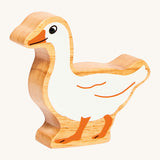 A chunky wooden Lanka Kade white goose animal figure available at Babipur.