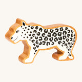Chunky wooden Lanka Kade white snow leopard animal figure available at Babipur.