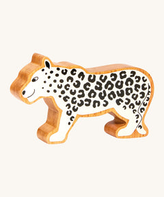 Chunky wooden Lanka Kade white snow leopard animal figure available at Babipur.