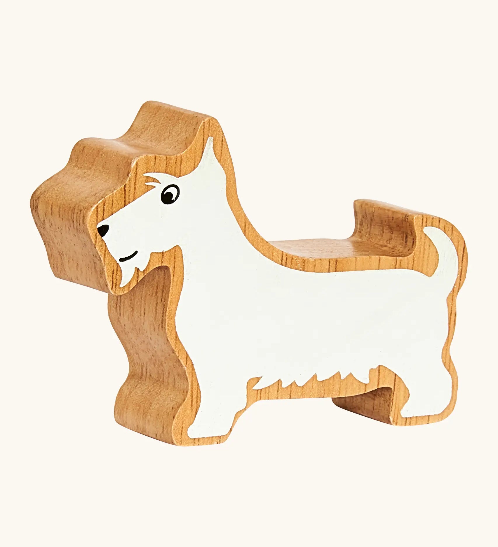 Lanka Kade wooden chunky white Scottie dog figure