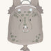 Lassig kids tiny dragon backpack available at Babipur. A pale grey backpack with a cute playful dragon design with extended ears and tail on the front panel.