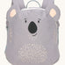 Lassig kids tiny koala backpack available at Babipur. A pale grey backpack with a cute playful koala design with extended ears on the front panel.
