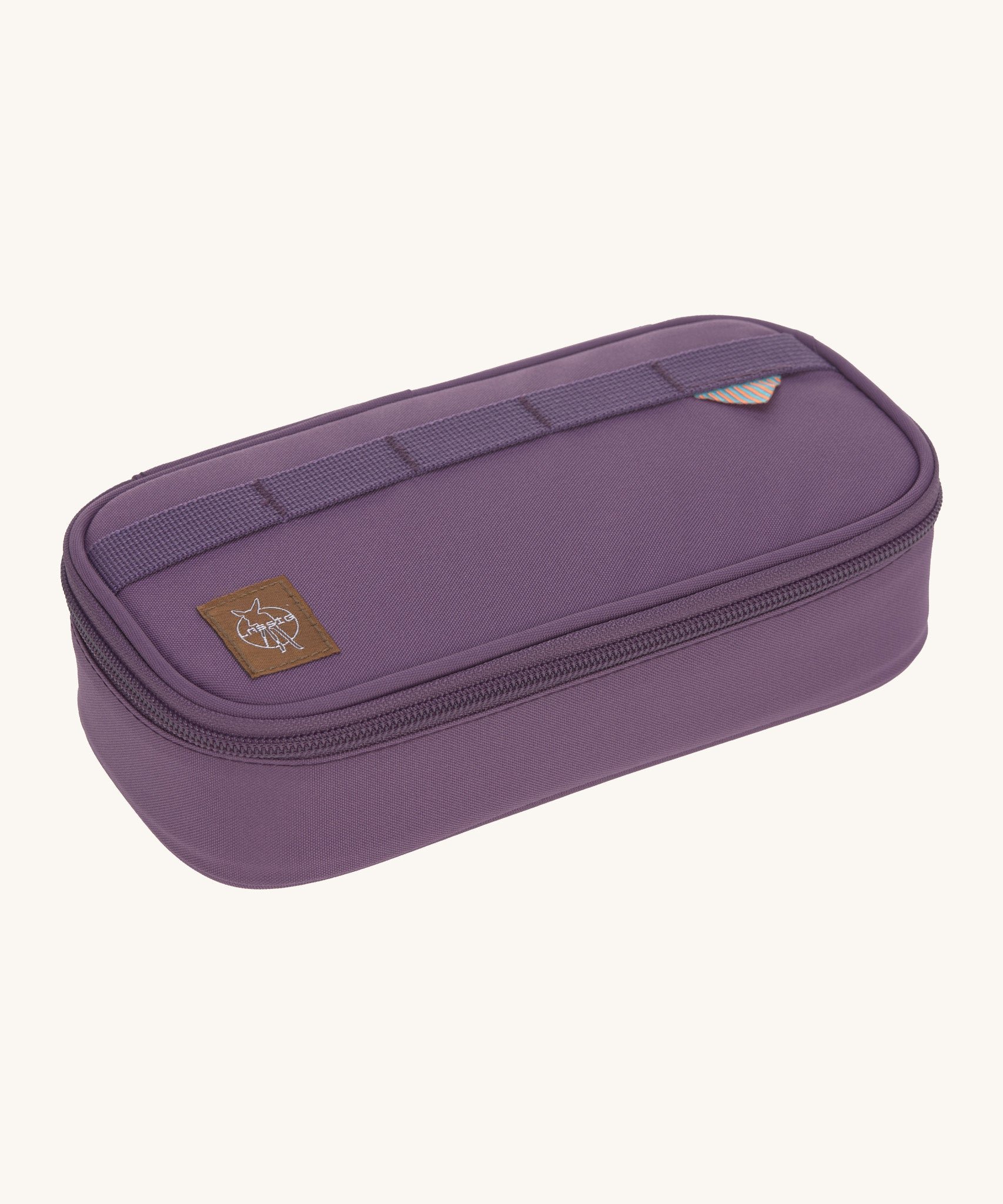 Lassig kids spacy school pencil case in purple available at Babipur. Features elastic loops on the front and a zip fastener.  