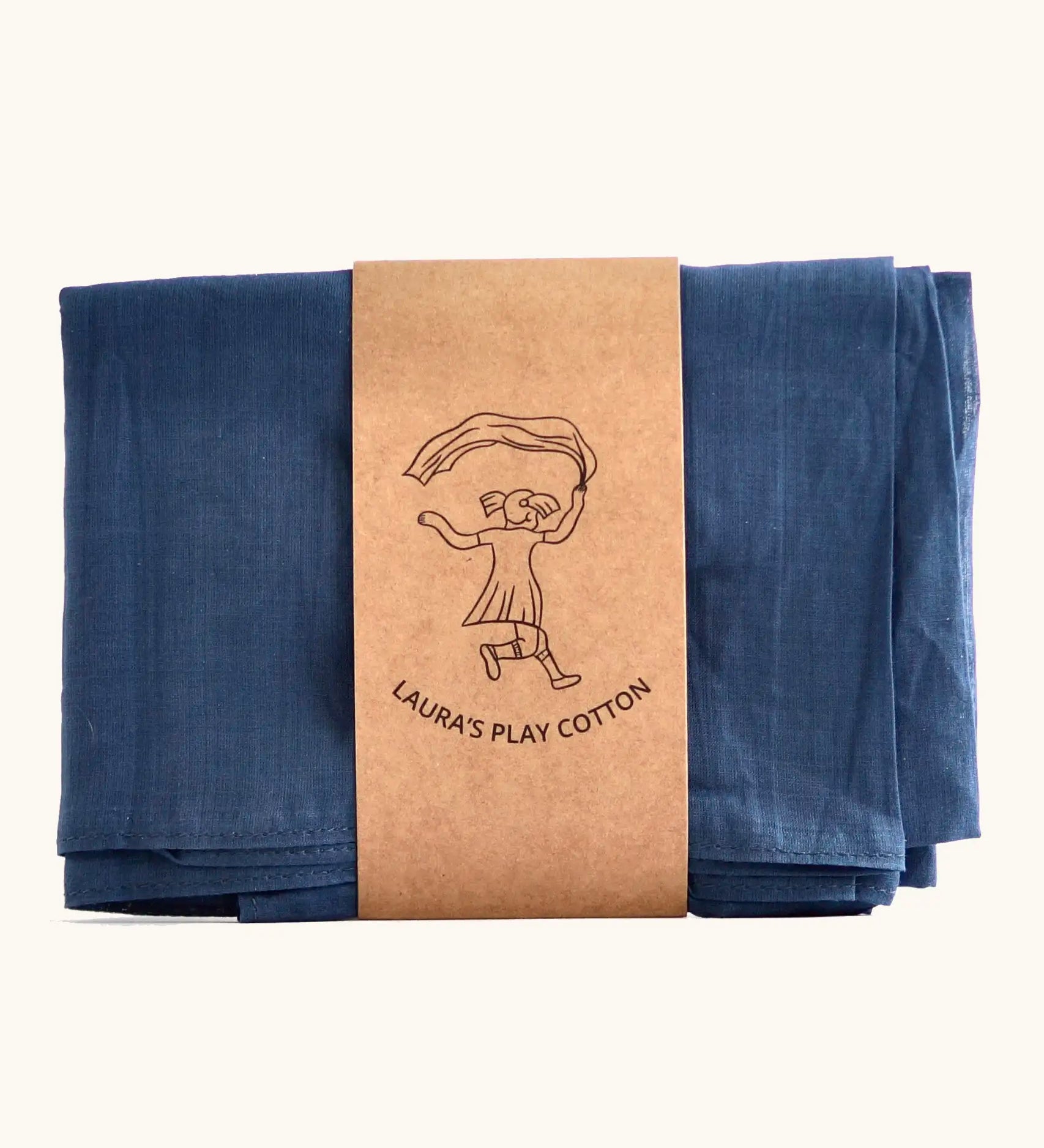 Lauras play cotton play cloth in dark blue, made from 100% organic cotton, 90cm square