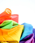 Laura's play cotton 100% organic cotton play cloth in rainbow colours