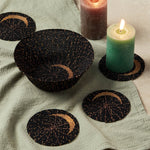 MADE51 Handmade Beaded Crescent Moon Coaster Set and Bowl