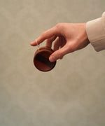 An adult hand about to throw the Mader free wheel butterfly traditional yoyo available at Babipur 