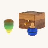 The Mader Luna music box available at Babipur with the Christmas tree spinning top in action