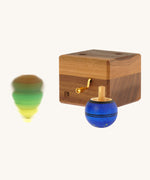 The Mader Luna music box available at Babipur with the Christmas tree spinning top in action
