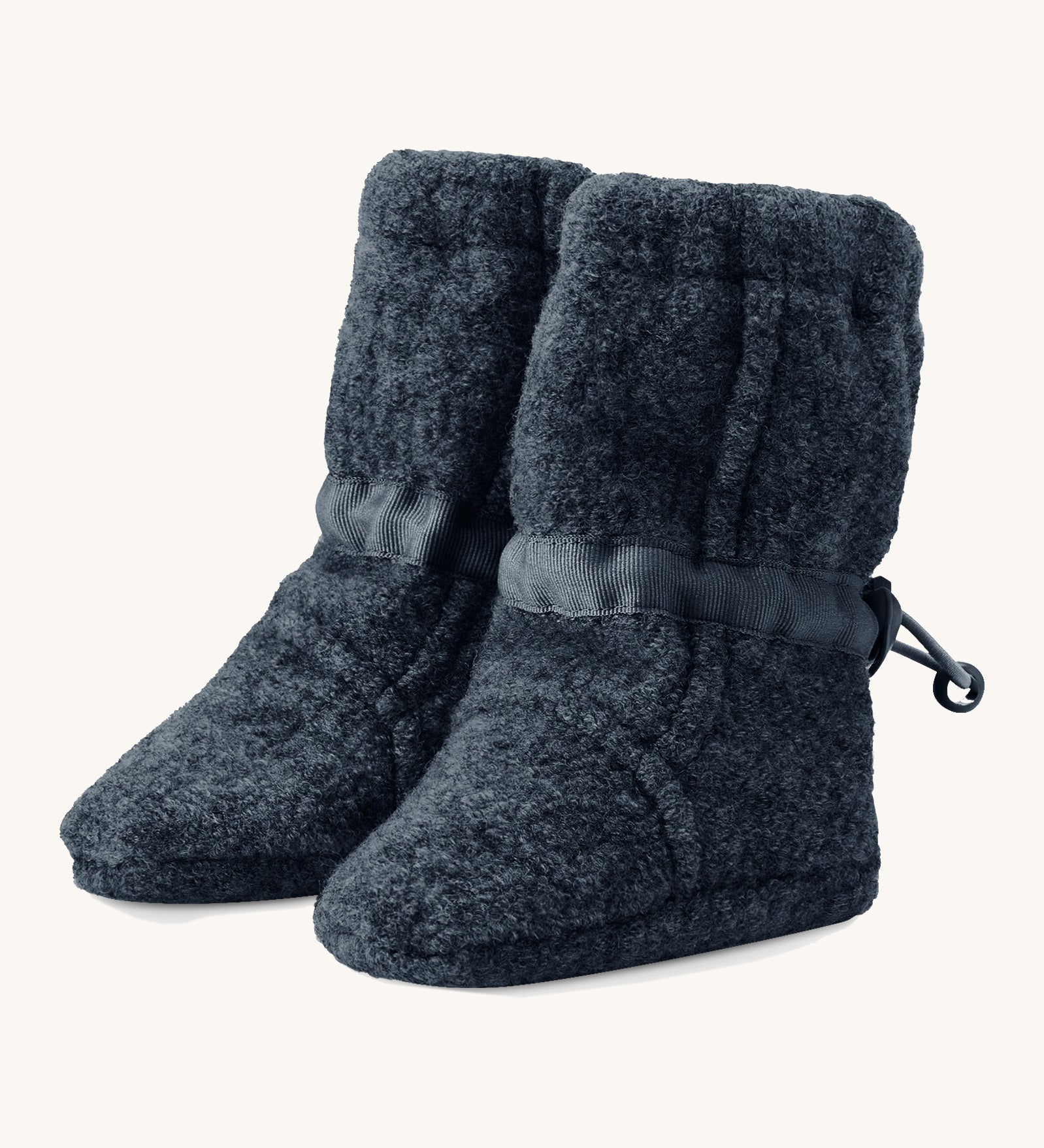 Mamalila Baby Wool Booties - in navy blue. Baby booties made from upcycled boiled wool available at Babipur