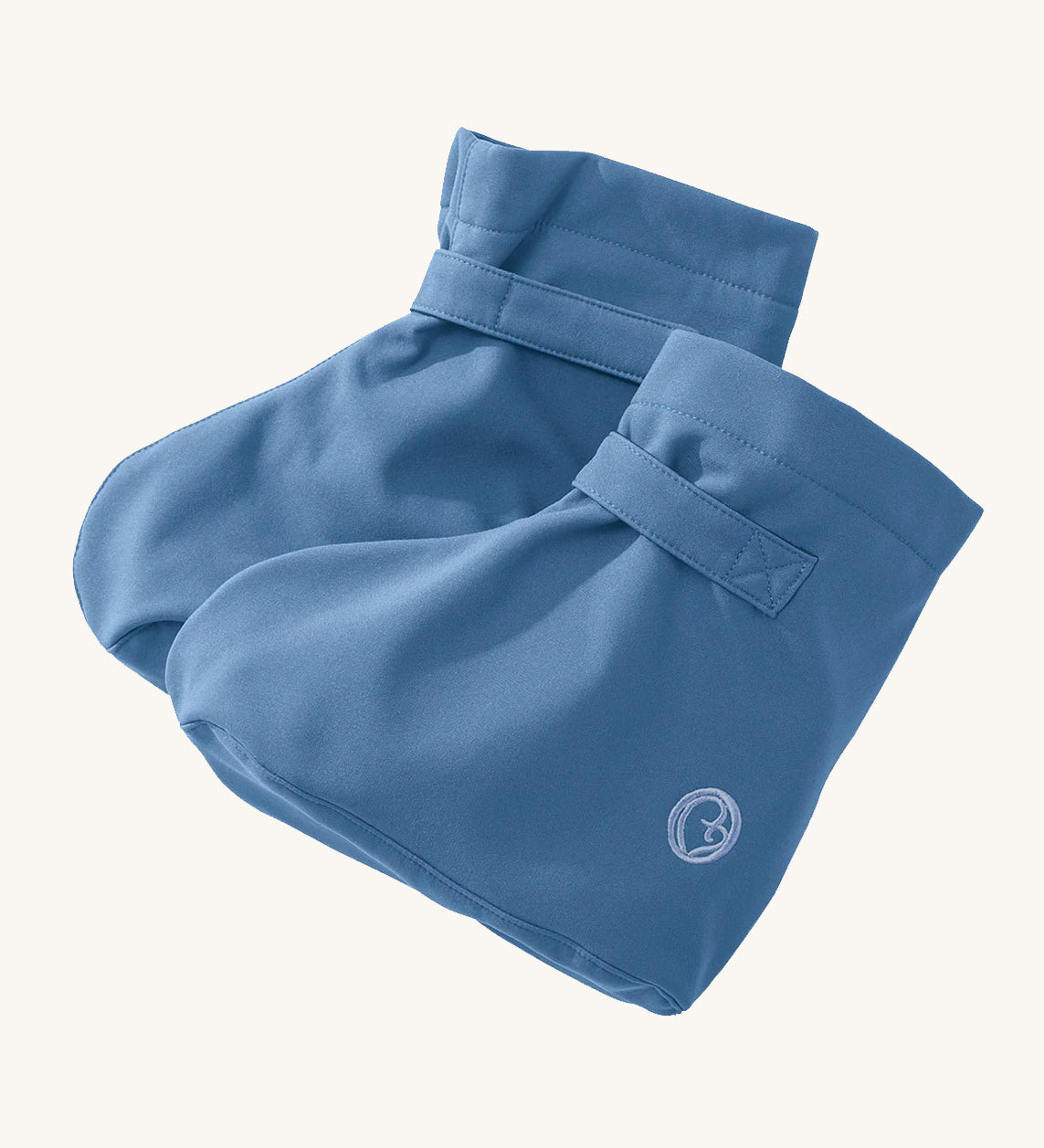 Mamalila shelter rain booties in vintage blue available at Babipur. A light blue waterproof and windproof baby shoe with a velcro tab for a easy fit