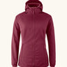 Mamalila soft shell baby wearing allrounder fitted jacket in burgundy. This jacket features a hood, full length front zip and side pockets.