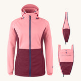 Mamalila soft shell baby wearing allrounder limited edition pro jacket in party purple available at Babipur next to the 2 matching inserts included with the jacket