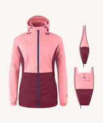 Mamalila soft shell baby wearing allrounder limited edition pro jacket in party purple available at Babipur next to the 2 matching inserts included with the jacket