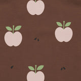 Maxmorra apple print in brown, made from organic cotton.