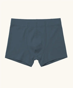 Maxomorra kids GOTS organic cotton boxer shorts in navy. Features an elasticated waist band