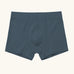 Maxomorra kids GOTS organic cotton boxer shorts in navy. Features an elasticated waist band