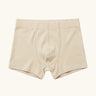 Maxomorra kids GOTS organic cotton boxer shorts in solid cream. Features an elasticated waist band