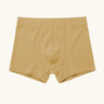 Maxomorra kids GOTS organic cotton boxer shorts in mustard yellow. Features an elasticated waist band