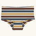 Maxomorra kids GOTS organic cotton brief hipster pants in a yellow white, brown and blue striped design
