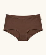 Maxomorra GOTS organic cotton women's brief hipster pants solid brown with an elasticated waist band