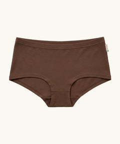 Maxomorra GOTS organic cotton women's brief hipster pants solid brown with an elasticated waist band