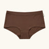 Maxomorra GOTS organic cotton women's brief hipster pants solid brown with an elasticated waist band