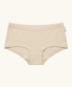 Maxomorra GOTS organic cotton women's brief hipster pants in a cream with an elasticated waist band