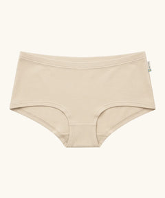 Maxomorra GOTS organic cotton women's brief hipster pants in a cream with an elasticated waist band