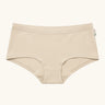 Maxomorra GOTS organic cotton women's brief hipster pants in a cream with an elasticated waist band