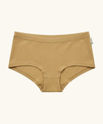 Maxomorra GOTS organic cotton women's brief hipster pants in mustard yellow with a elasticated waist band