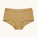 Maxomorra GOTS organic cotton women's brief hipster pants in mustard yellow with a elasticated waist band