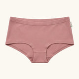 Maxomorra GOTS organic cotton women's brief hipster pants in solid pink with a elasticated waist band
