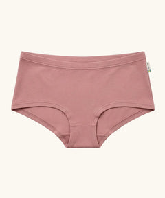 Maxomorra GOTS organic cotton women's brief hipster pants in solid pink with a elasticated waist band