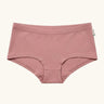 Maxomorra GOTS organic cotton women's brief hipster pants in solid pink with a elasticated waist band